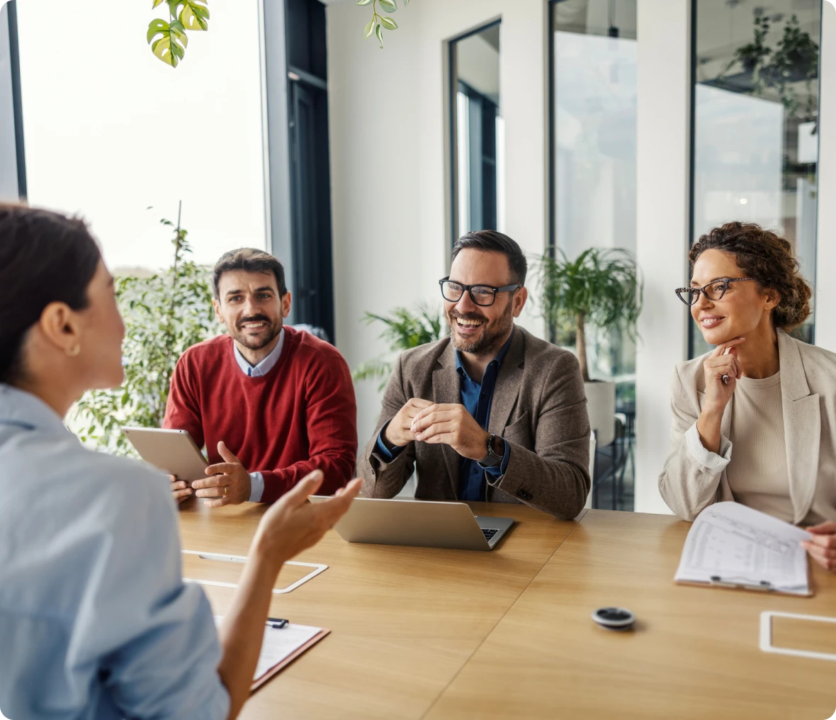 Professionals engaged in a lively discussion